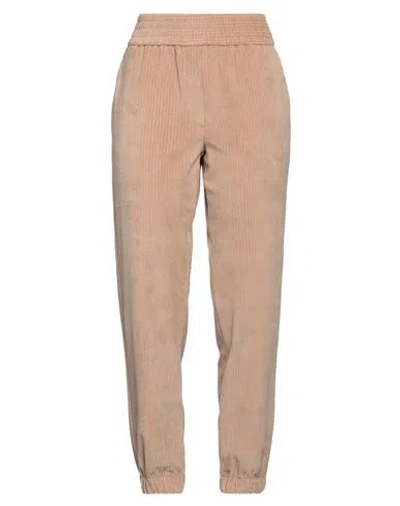 Circolo 1901 Woman Pants Sand Size L Cotton, Polyester In Beige