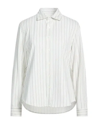 Circolo 1901 Woman Shirt Chocolate Brown Size M Cotton In White