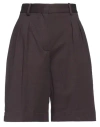 Circolo 1901 Woman Shorts & Bermuda Shorts Chocolate Brown Size 6 Cotton, Elastane In Brown