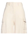 Circolo 1901 Woman Shorts & Bermuda Shorts Cream Size 8 Cotton, Elastane In White