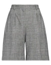 Circolo 1901 Woman Shorts & Bermuda Shorts Grey Size 8 Cotton, Elastane