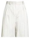 Circolo 1901 Woman Shorts & Bermuda Shorts Ivory Size 4 Linen, Cotton In White