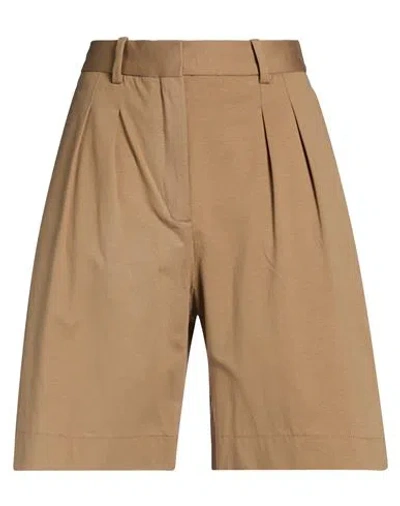 Circolo 1901 Woman Shorts & Bermuda Shorts Khaki Size 6 Cotton, Elastane In Neutral