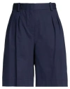 Circolo 1901 Woman Shorts & Bermuda Shorts Navy Size 10 Cotton, Elastane In Blue