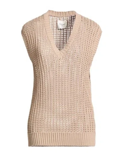 Circolo 1901 Woman Sweater Sand Size L Cotton In Brown