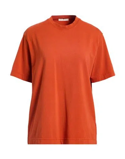 Circolo 1901 Woman T-shirt Rust Size M Cotton, Elastane In Red