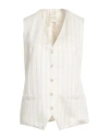 Circolo 1901 Woman Tailored Vest Beige Size 4 Linen, Cotton In Beige