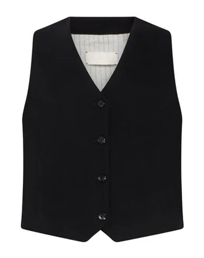 Circolo 1901 Woman Tailored Vest Black Size 6 Cotton, Elastane