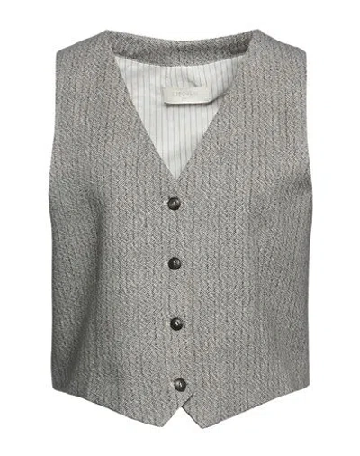 Circolo 1901 Woman Tailored Vest Grey Size 6 Cotton, Elastane In Gray