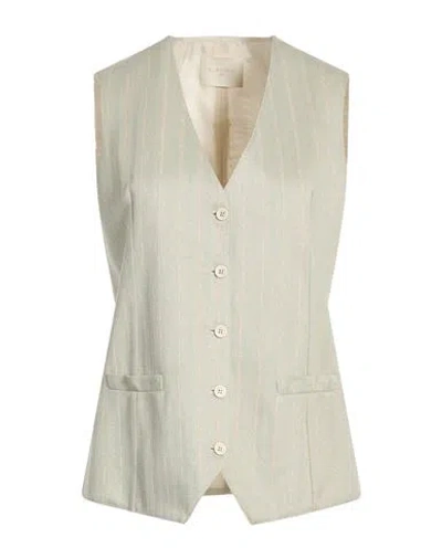 Circolo 1901 Woman Tailored Vest Light Green Size 4 Linen, Cotton In Neutral
