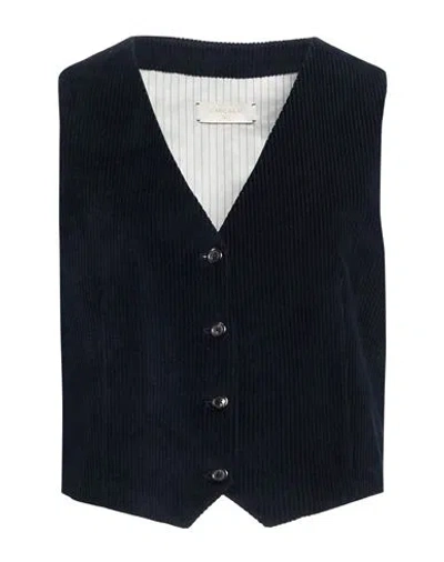 Circolo 1901 Woman Tailored Vest Midnight Blue Size 10 Cotton, Polyester