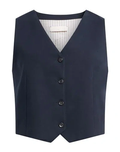 Circolo 1901 Woman Tailored Vest Midnight Blue Size 6 Cotton, Elastane