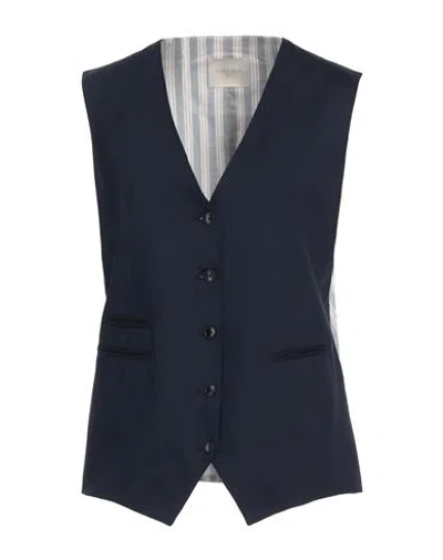 Circolo 1901 Woman Tailored Vest Navy Size 10 Cotton, Elastane In Navy