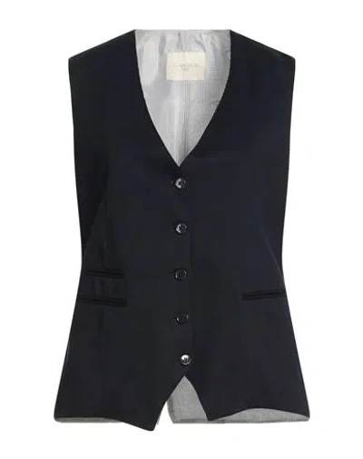 Circolo 1901 Woman Tailored Vest Navy Size 6 Cotton, Elastane In Blue