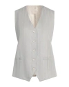 Circolo 1901 Woman Tailored Vest Sky Blue Size 10 Linen, Cotton