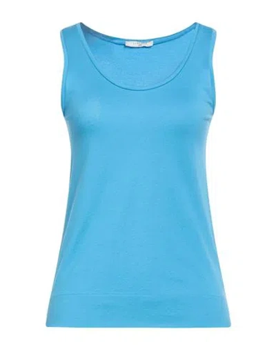 Circolo 1901 Woman Tank Top Azure Size S Cotton, Elastane In Blue