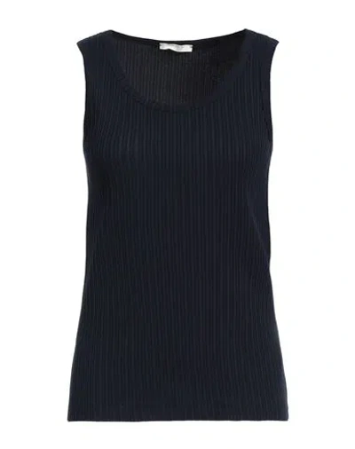 Circolo 1901 Woman Tank Top Midnight Blue Size L Cotton, Elastane