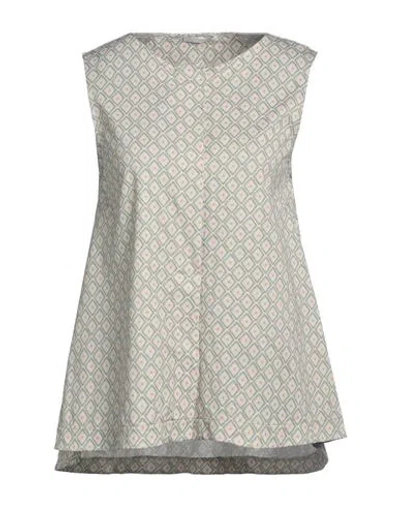 Circolo 1901 Woman Top Sage Green Size 8 Cotton