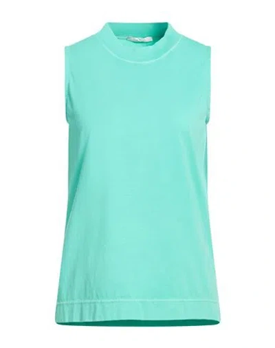 Circolo 1901 Woman Top Turquoise Size M Cotton In Blue