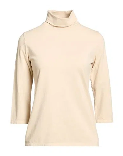 Circolo 1901 Woman T-shirt Beige Size L Cotton, Elastane In Sand