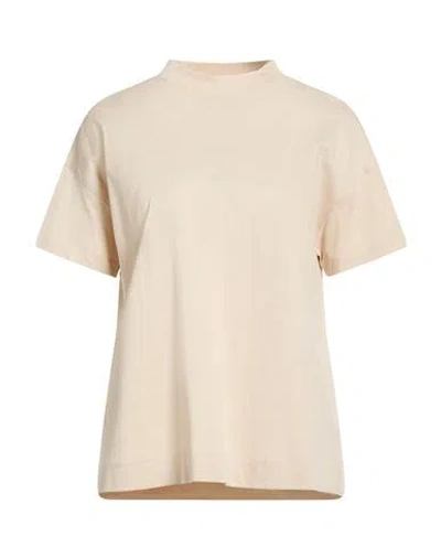 Circolo 1901 Woman T-shirt Beige Size M Cotton, Elastane In Neutral