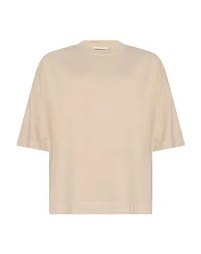 Circolo 1901 Woman T-shirt Beige Size S Cotton, Elastane In Gray