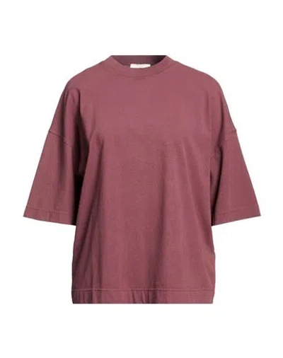 Circolo 1901 Woman T-shirt Burgundy Size M Cotton, Elastane In Red