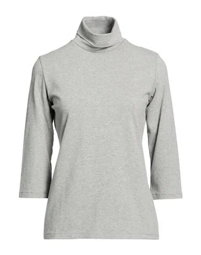 Circolo 1901 Woman T-shirt Light Grey Size L Cotton, Elastane In Gray