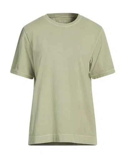Circolo 1901 Woman T-shirt Sage Green Size M Cotton, Elastane