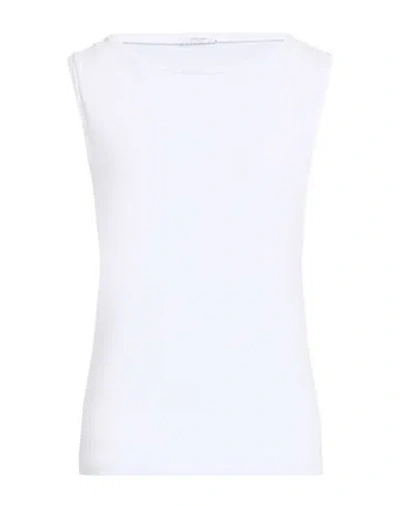 Circolo 1901 Woman T-shirt Sky Blue Size S Cotton, Elastane In White