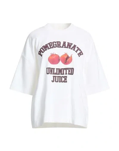 Circolo 1901 Woman T-shirt White Size M Cotton, Elastane