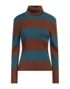 Circolo 1901 Woman Turtleneck Brown Size M Virgin Wool In Brown