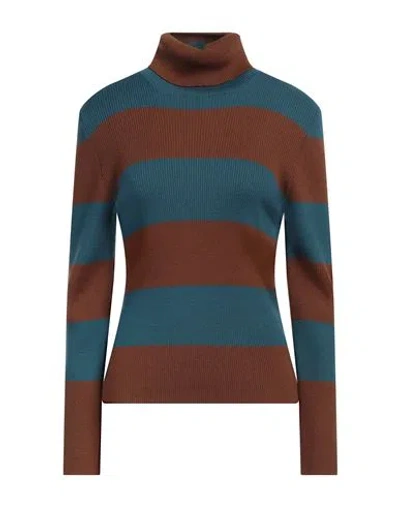 Circolo 1901 Woman Turtleneck Brown Size M Virgin Wool