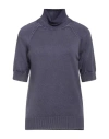 Circolo 1901 Woman Turtleneck Dark Purple Size M Virgin Wool