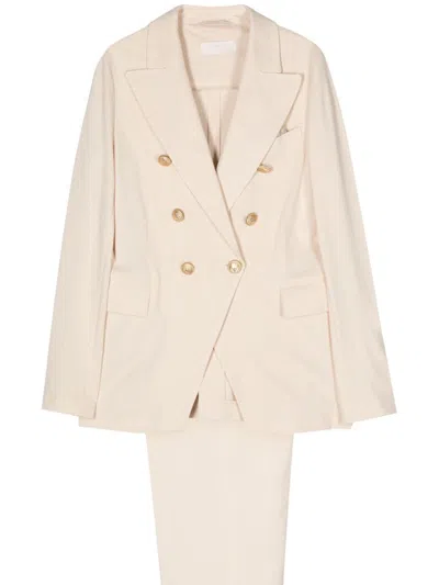 Circolo 1901 Women's Cream White Double-breasted Blazer And Trousers Set For Ss24 In Neutral