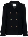 CIRCOLO 1901 WOMEN'S DOUBLE-BREASTED WOOL JACKET IN MIDNIGHT BLUE
