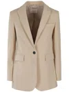 Circolo 1901 Cotton Single-breasted Jacket In Beige