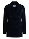 Circolo 1901 Double-breasted Jacket Featuring Chest Pocket In Blue