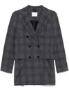 Circolo 1901 Double Breasted Cotton Blend Tailored Jacket In Black