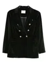 Circolo 1901 Double-breasted Cotton Jacket Featuring Pockets In Green