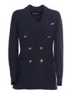 Circolo 1901 Wool Double Breasted Jacket In Blue