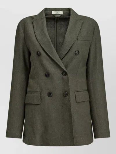Circolo 1901 Wool Silk Double Breasted Coat In Brown