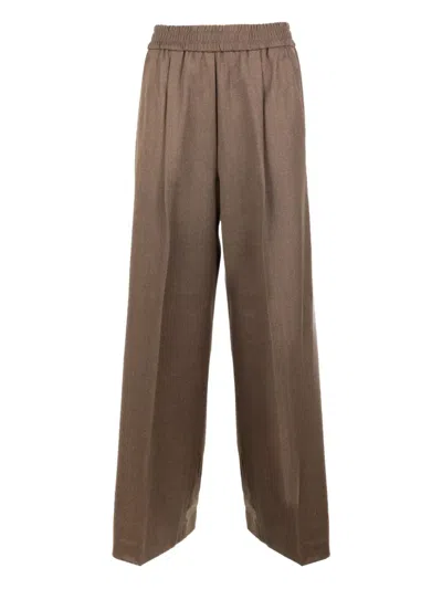 Circolo 1901 Wool Trousers In Brown