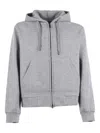 Circolo 1901 Heathered Wool Full Zip Hoodie In Gray