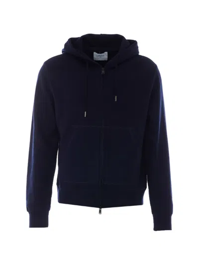 Circolo 1901 Zip-up Wool Hoodie In Blue