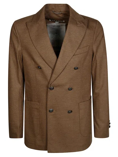 Circolo Giacca Doppiopetto Lana Cachemire In Beige