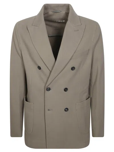 Circolo Men's Cotton-blend Sweatshirt Jacket In Beige