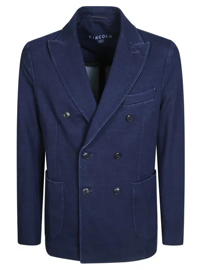 Circolo Men's Denim Jacket In Blu