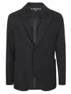 Circolo Black Two Button Matte Technical Jacket In Black