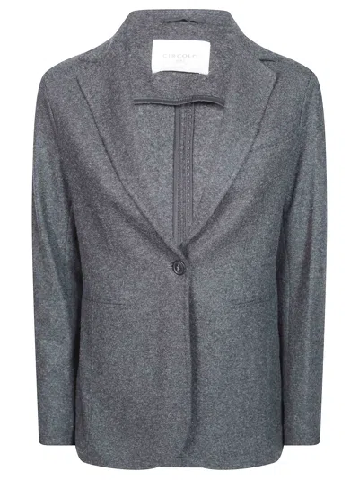 Circolo Slim One-button Alpaca Wool Jacket In Grigio